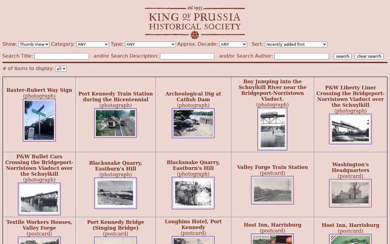 Upper Merion Township city directory King of Prussia Historical Society digital archive