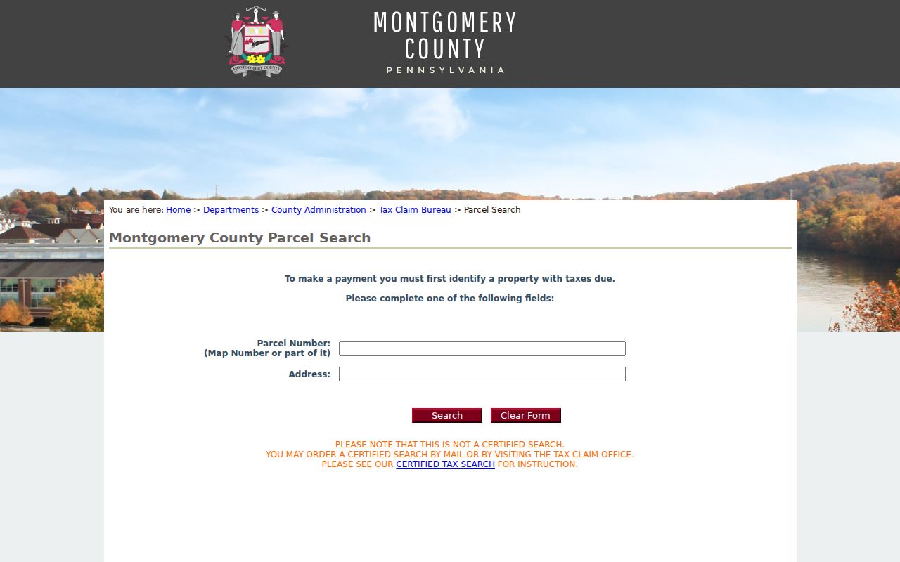 Upper Merion Township street directory tax claim parcel search